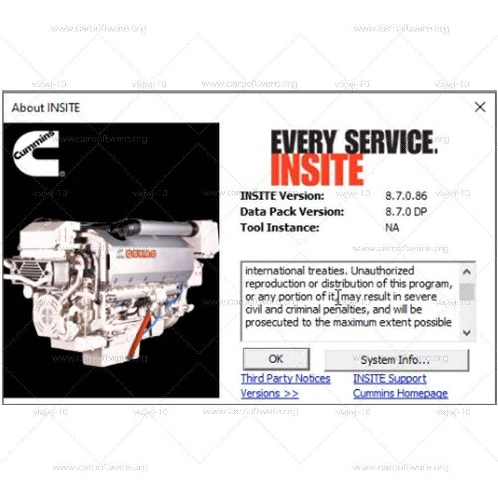 Insite V8.7 Pro help to diagnose and troubleshoot issues with Cumminss engines Update year 2020 Professional guidance work Powerful repair software