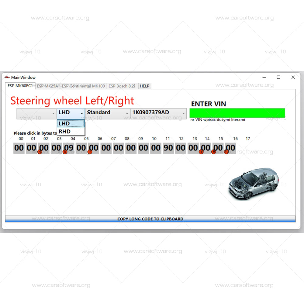 2025 ABS ESP Long Code Calculator for Bosch ESP units Changes to Adaptations and Codes VAG VCDS VIN number Suports over 20 Cars