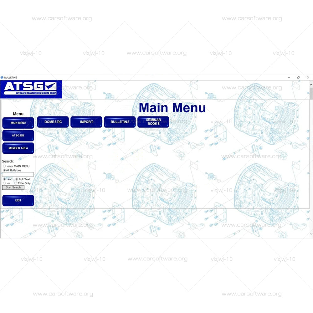ATSG 2017 Automatic Transmission Maintenance Group Software including the maintenance, disassembly, technical bulletin and other information of the automatic transmission