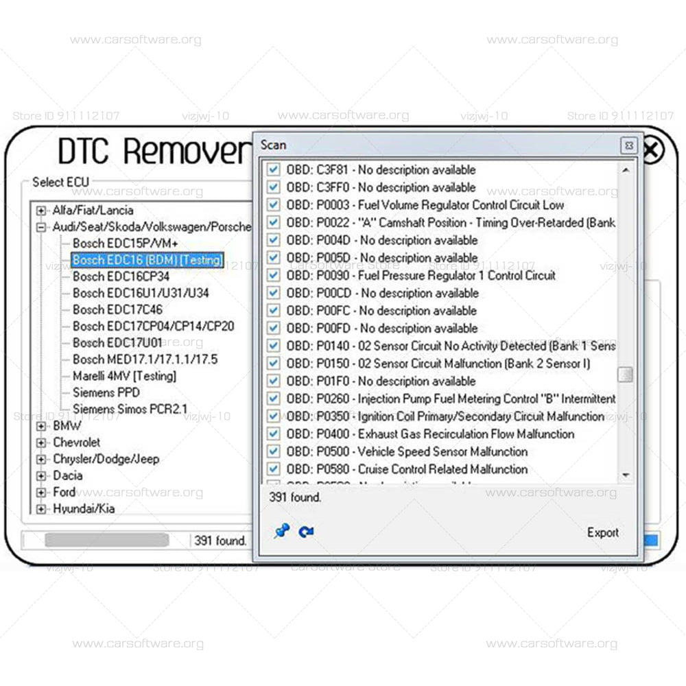 Use DTC Remover V1.8.5.0 Diagnostic Trouble Code software to permanently remove DTC from the ECU for cars with damaged air sensors