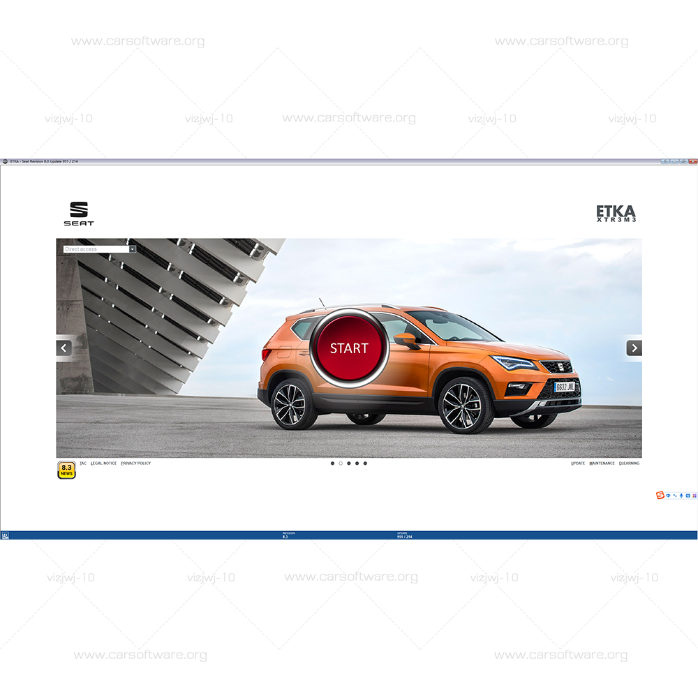 ETKA V8.3 with free keygen Have official spare parts database for Volkswagen, Audi, Seat, Skoda and Volkswagen commercial vehicles Like Engine, Gearbox, Rear axle, brakes, Electrics ...