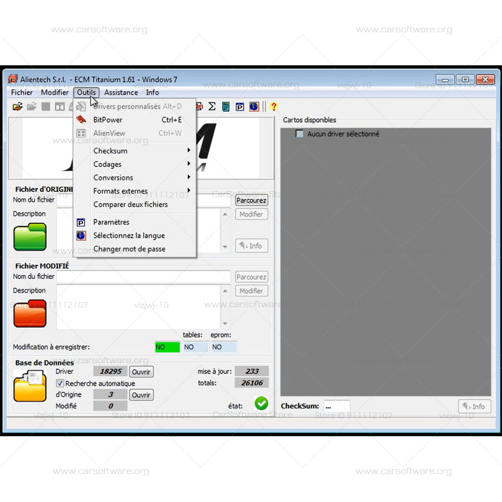 ECM Titanium V1.61 ECU Repair Software With 26000 + Driver ECM 18259+ Drivers to interpret the files that are contained inside the motor controller and increase the engine power