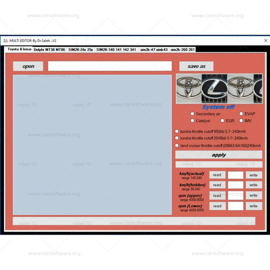 2025 MULTI EDITOR V2 with Keygen For Toyota & Lexus EVAP Catalyst EGR DPF IMV System OFF Multi Editor 2 English Windows 10
