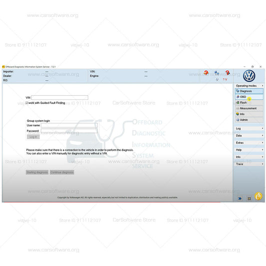 2025 Perfect Version ODIS V7.2.1 with License Diagnostic & Programming Software Offboard Diagnostic Information System Service support for VW/ AUDI/ SKODA/ SEAT can read & clear code programming show circuit diagrams diagnostic guidelines