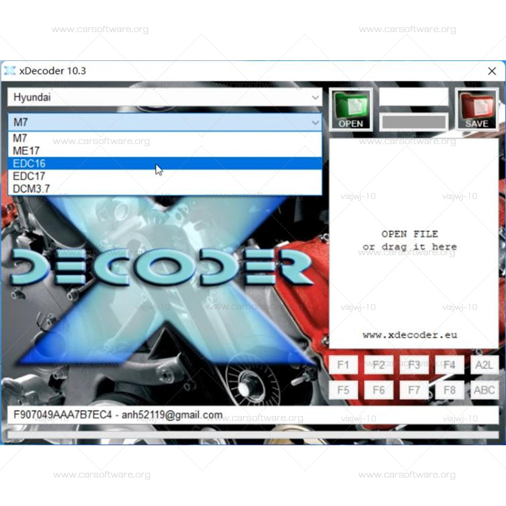 Xdecoder 10.3 with Keygen 2025 Newest DTC Remover Crack DTC OFF Delete Software Full Verison for Hyundai/VAG EDC15 EDC16 EDC17 Xdecoder Find Error ECU programming