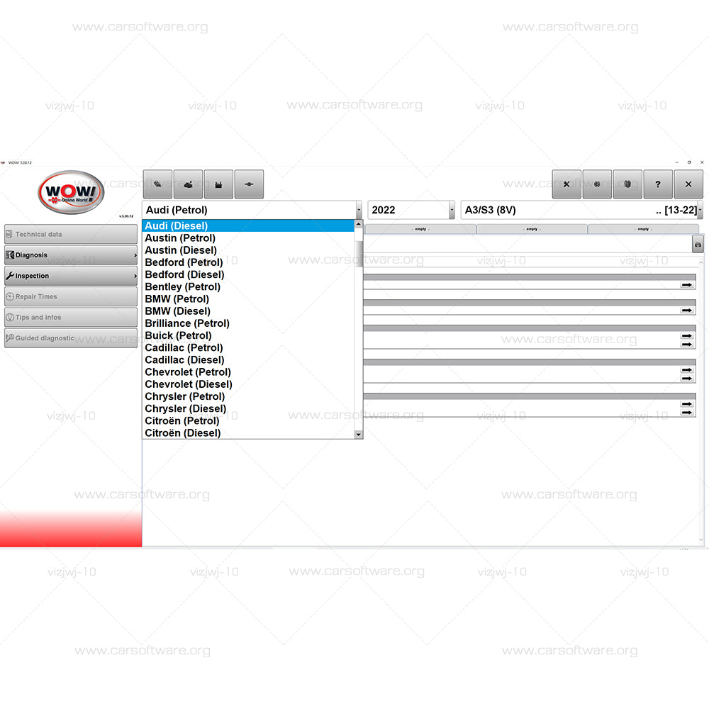 Wurth WoW Snooper 5.00.12 with free crack Diagnoses Software clears fault codes for cars/light trucks functions for diagnosing, repairing and maintaining electronic systems