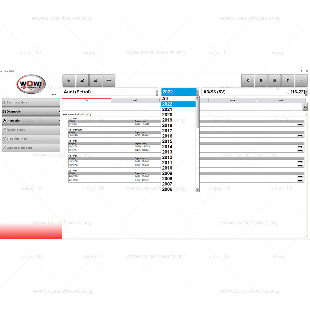 Wurth WoW Snooper 5.00.12 with free crack Diagnoses Software clears fault codes for cars/light trucks functions for diagnosing, repairing and maintaining electronic systems