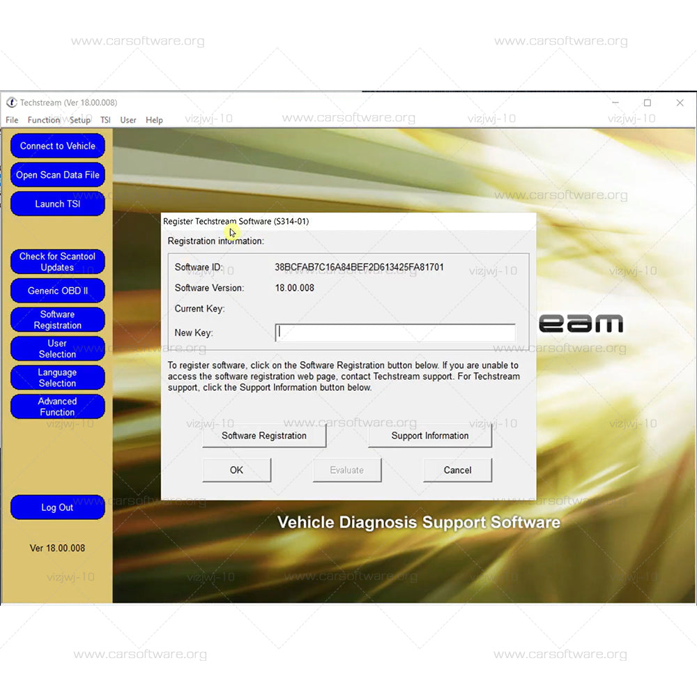 Techstream V18.00.008 For MINI VCI scantool for Toyota/Lexus/Scion ECMs cars since 1996 Technical Service Bulletins (TSBs) Diagnose, Customer setting, Programming , Reprogramming (ECM/ECU), Coding etc.