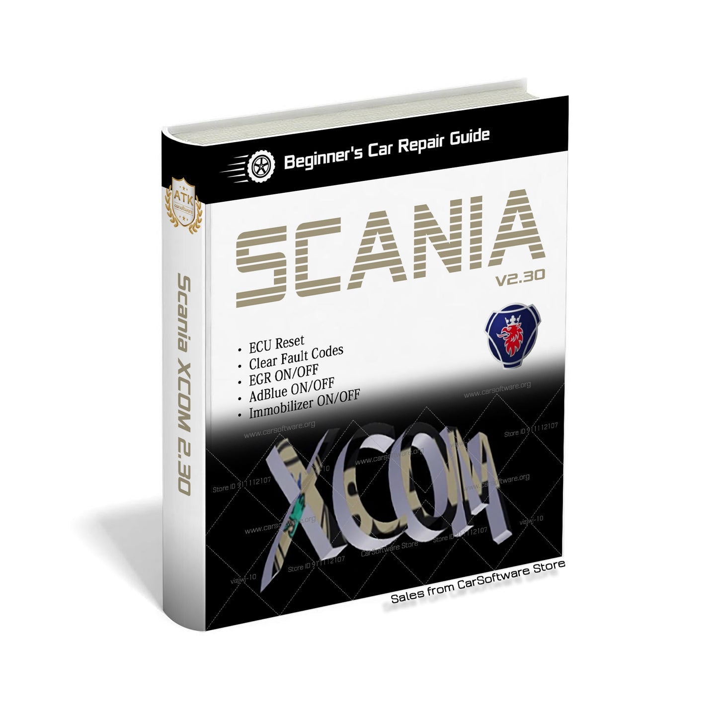 Scania XCOM V2.30 Immobilizer AdBlue EGR ON/OFF ECU Recovery Reset Unlock Chassis ID/VIN Change Truck Power INCREASE Read stored fault codes and Freeze Frames
