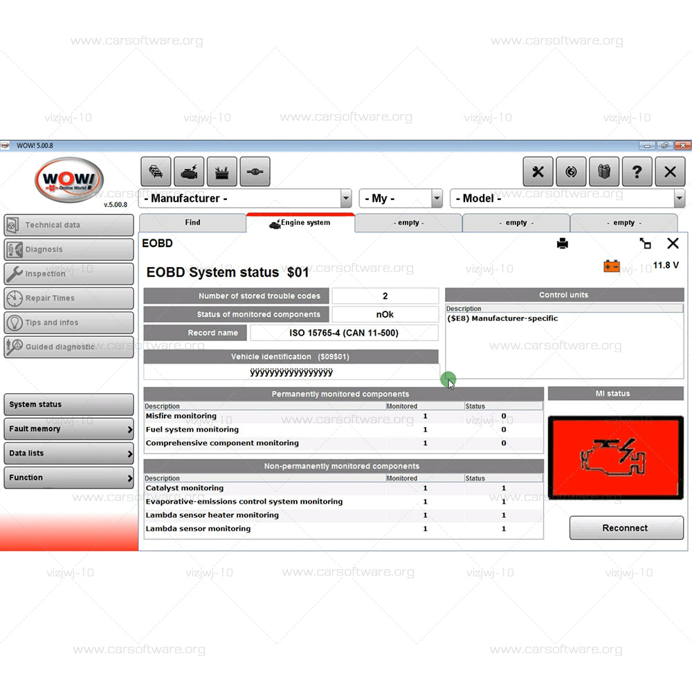Wurth WoW Snooper 5.00.12 with free crack Diagnoses Software clears fault codes for cars/light trucks functions for diagnosing, repairing and maintaining electronic systems