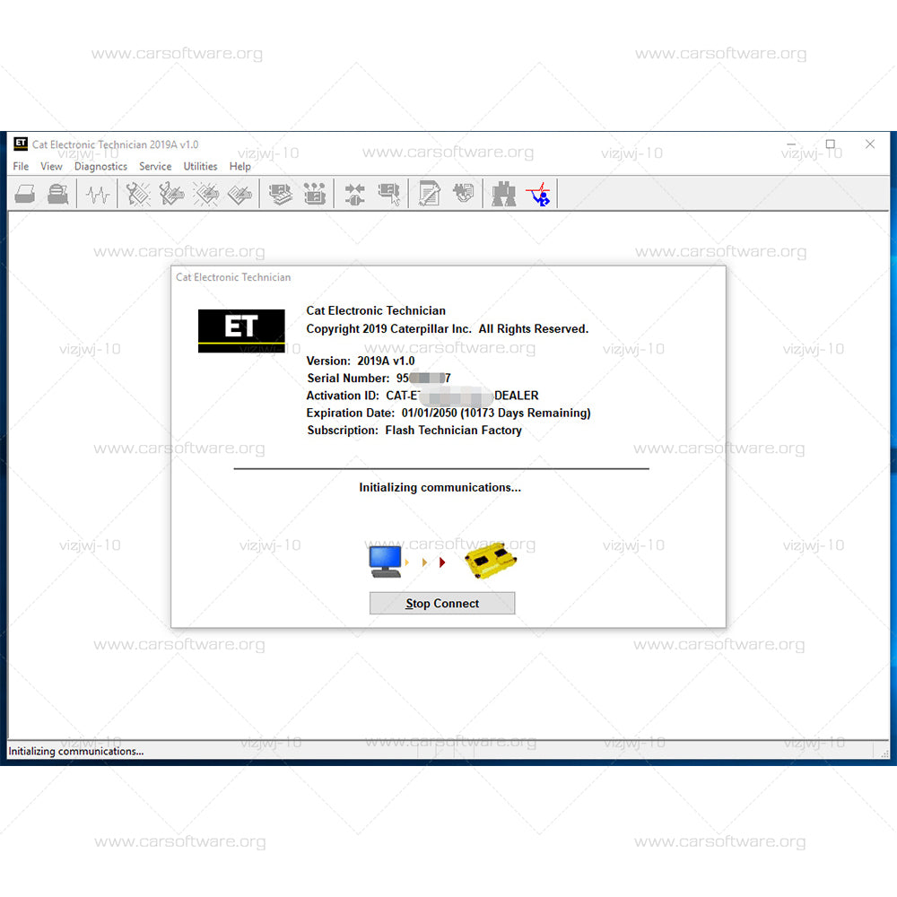 Caterpillar Electronic Technician 2019C Diagnostic Software Work with Nexiq Professional excavator maintenance software Electronic Control Module (ECM) Diagnose Communicate and Service electronically controlled