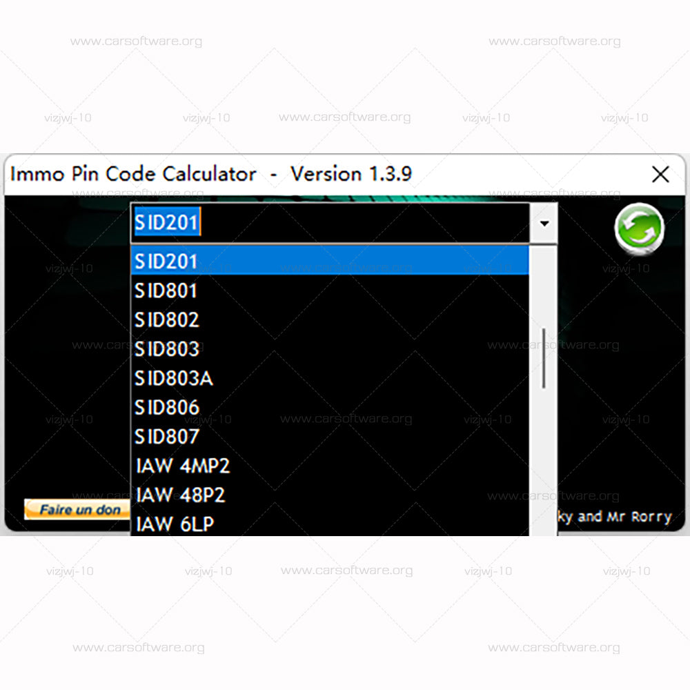 IMMO Pin Code Calculator V1.3.9 Software keygen for PSA / VAG / OPEL / FIAT Immobox to decode pin code on many PSA ecu’s by dump