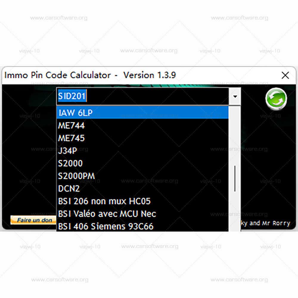 IMMO Pin Code Calculator V1.3.9 Software keygen for PSA / VAG / OPEL / FIAT Immobox to decode pin code on many PSA ecu’s by dump