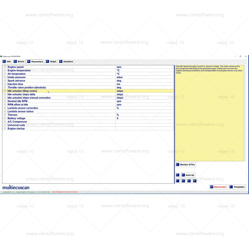 MultiECUScan V4.9 Car Software professional tool Advanced program for vehicle electronic system and automotive diagnosis such as reading and erasing errors actuator testing parameter display settings encoding Proxi alignment