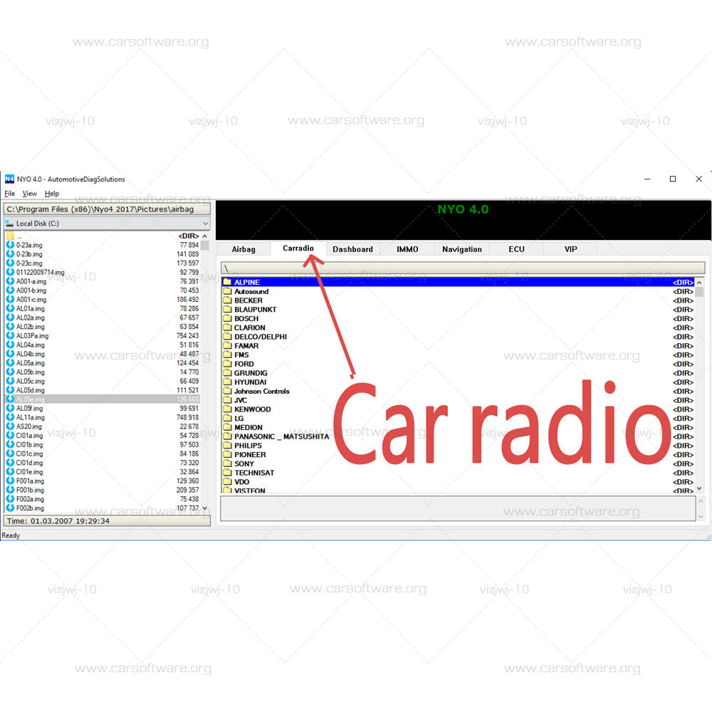 NYO 4.0 Professional vehicle maintenance software Designed for car-radio unlock and dashboard recalibration, Calculate, Rewrite, Identify Scripts.