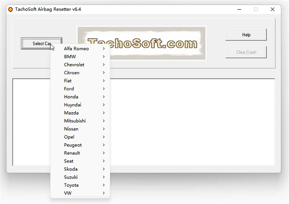 Tachosoft Airbag Resetter V6.4 To delete crashdata from Airbagg ECU dumps Module manufacturer Memory chip type overs more than 450 Airbagg ECU models without obligation