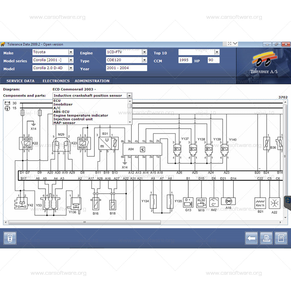 Tolerance Data 2009.2 Professional Software vehicle maintenance database information For all European, Japanese, Korean and English cars