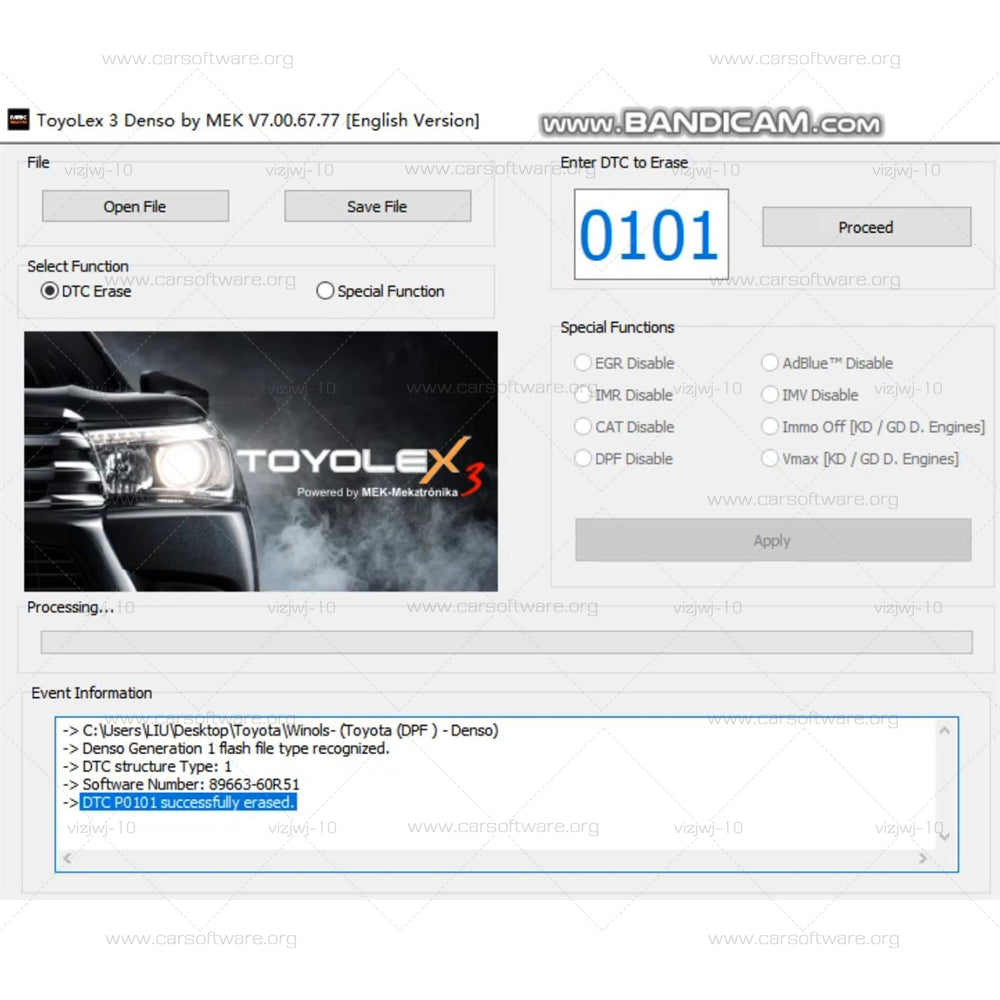 ToyoLex 3 with Unlimited Keygen for Lexus Denso Mascheramento DTC Disable Funziona for Kess Ktag Denso IMMO DPF OFF /EGR OFF /DTC OFF /AdBlue OFF