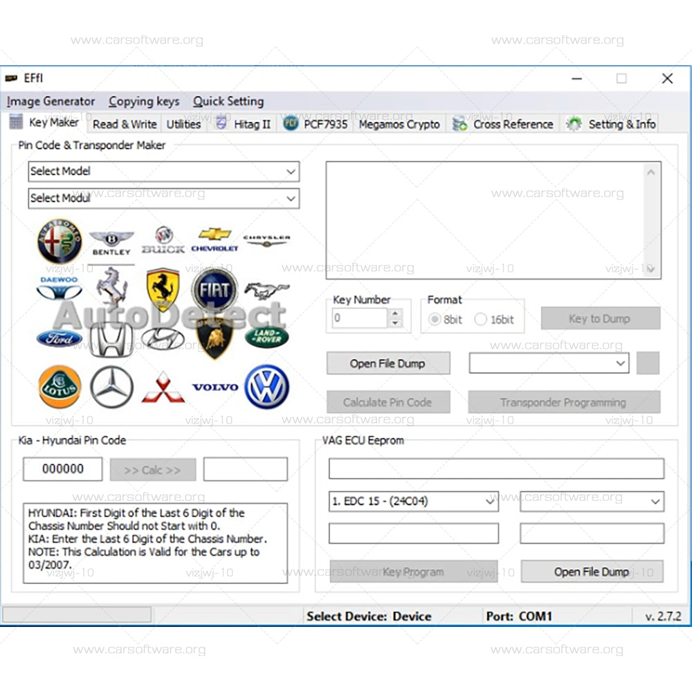 Zed-Bull Clone V2.7.2 Work with Diagnostic Tool Equipment Mini ZedBull V508 Finding PIN Code software EFfI - Second Life can work with all clones and original devices Transponder Cloning