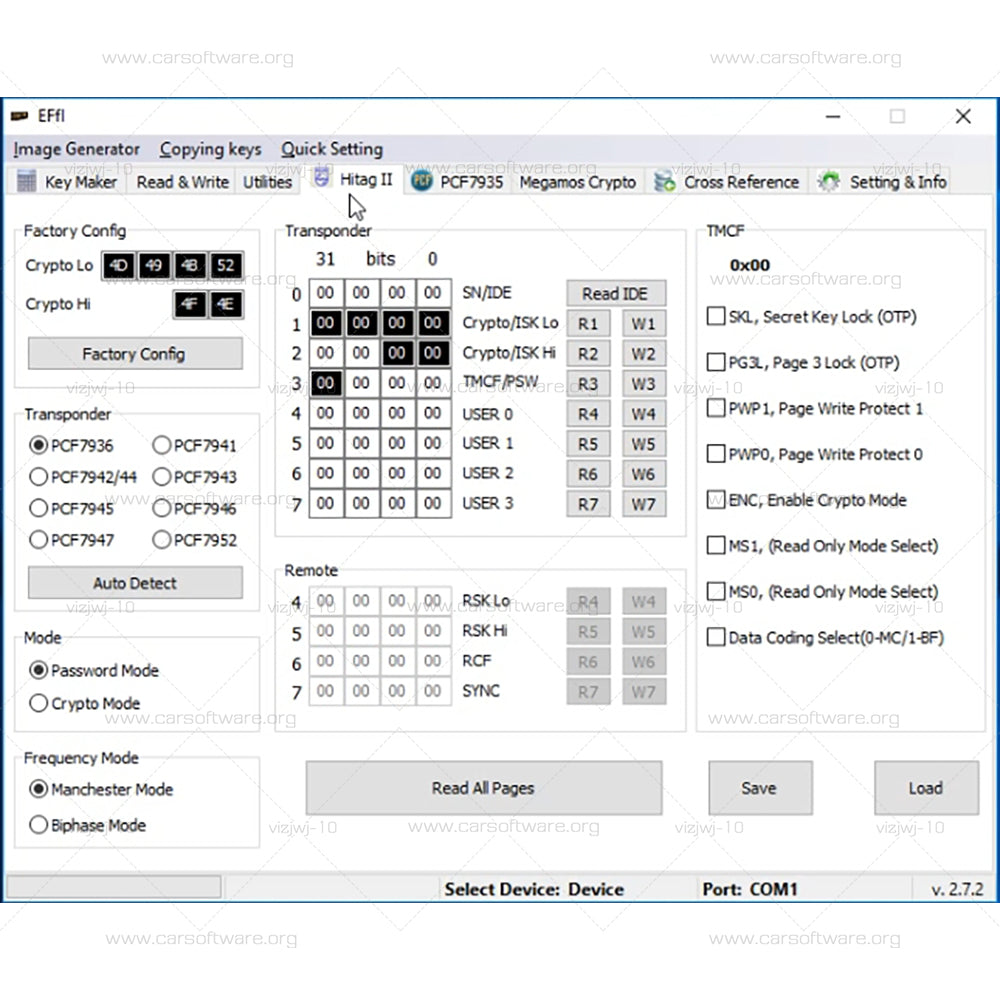 Zed-Bull Clone V2.7.2 Work with Diagnostic Tool Equipment Mini ZedBull V508 Finding PIN Code software EFfI - Second Life can work with all clones and original devices Transponder Cloning